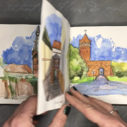 Skizzenbuch mit Zeichnungen aus der Elbregion